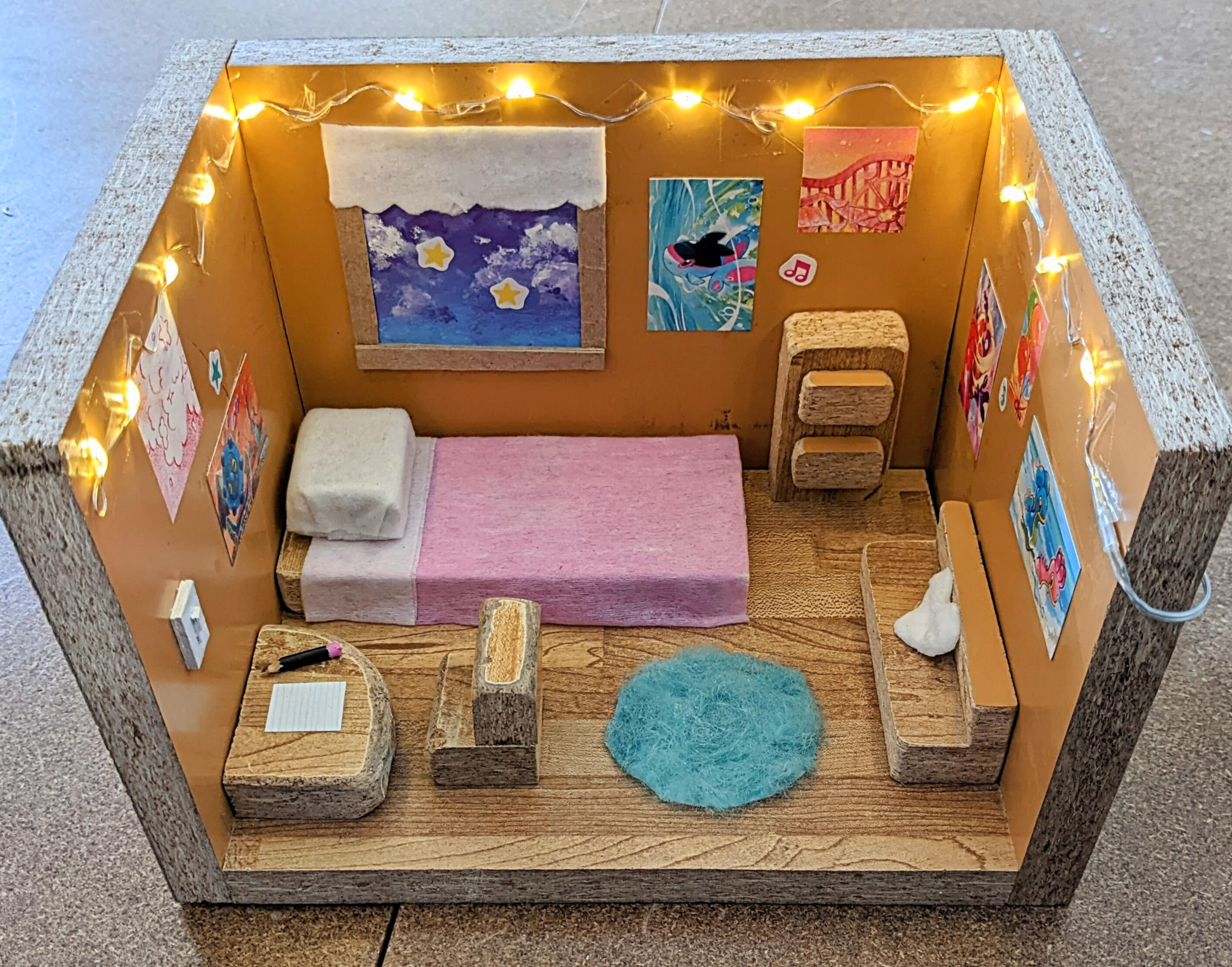 Tiny Mixed Media Dorm Room