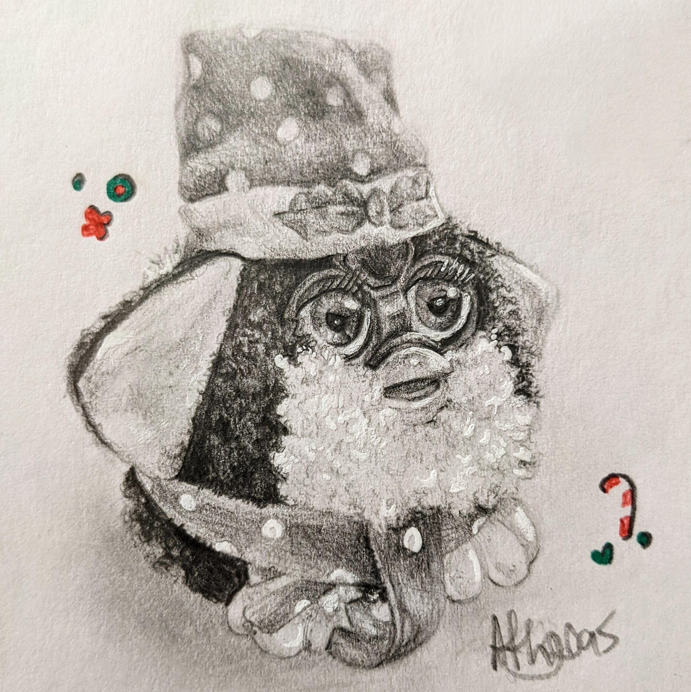 Holiday Furby Graphite Study