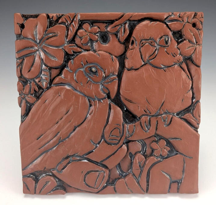 Conure Relief Tile (Terracotta) Conure Relief Tile (Terracotta)